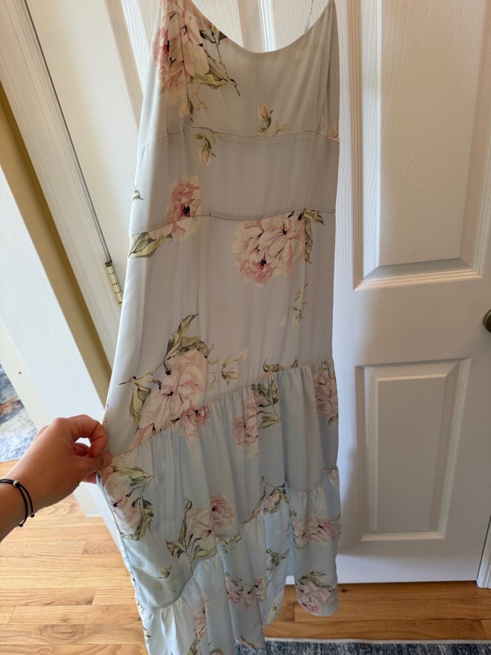 INTERMIX Light Blue Floral Slip Maxi Dress